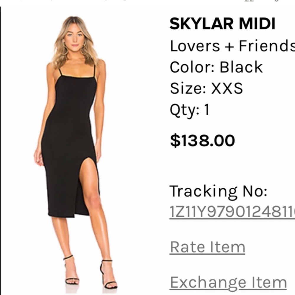 🖤 LOVERS + FRIENDS SKYLAR MIDI DRESS